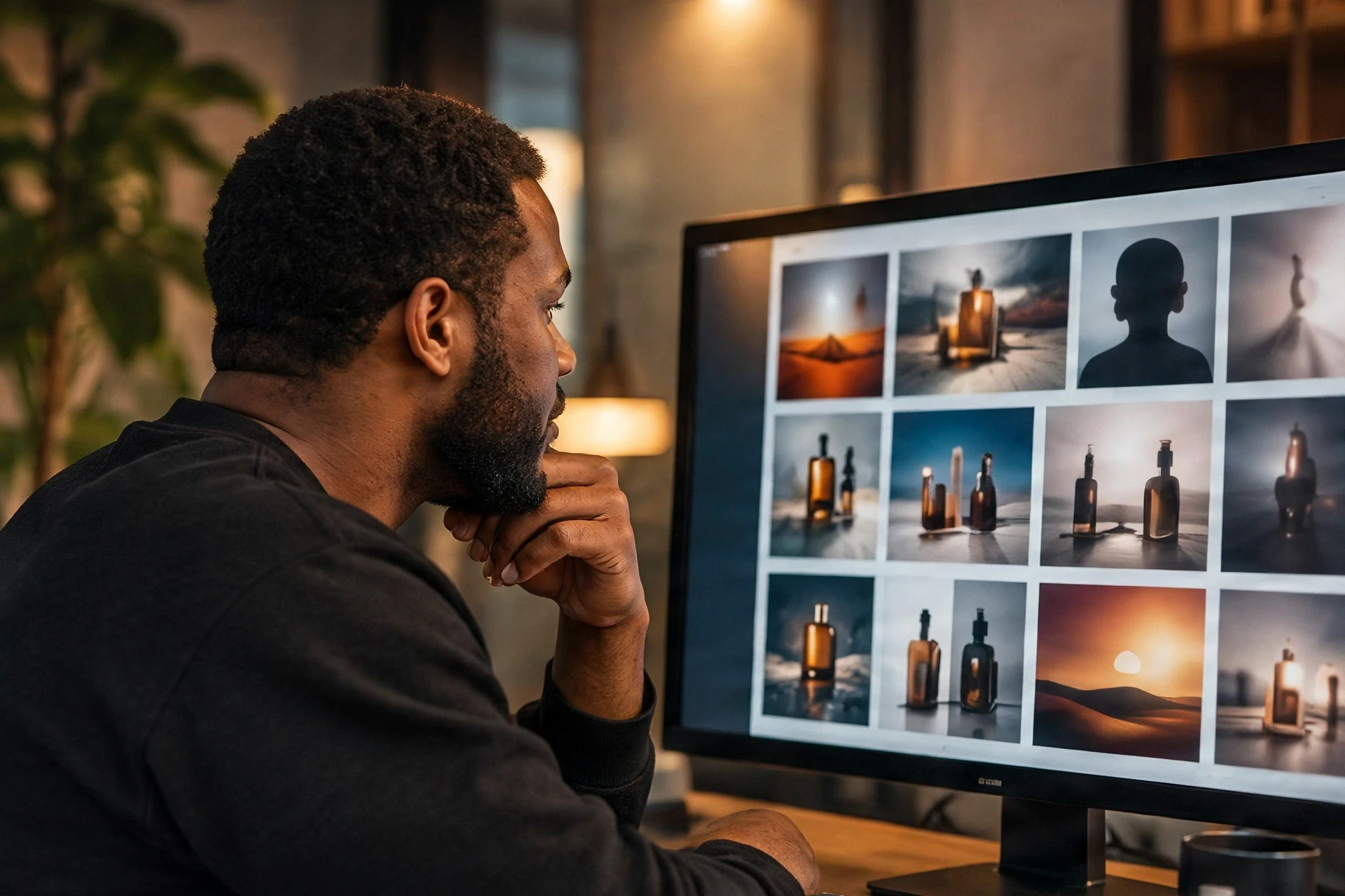 SLIIQQUE Studio reviewing AI-generated production stills